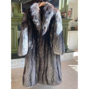 Genuine arctic fox fur coat with certificate of authenticity